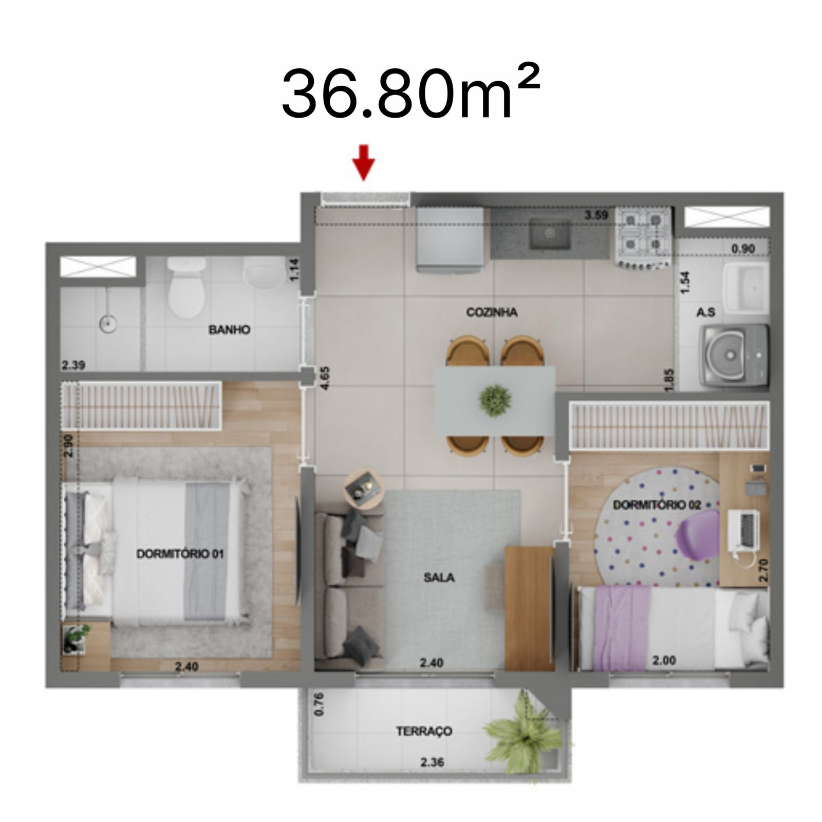 36.80m²