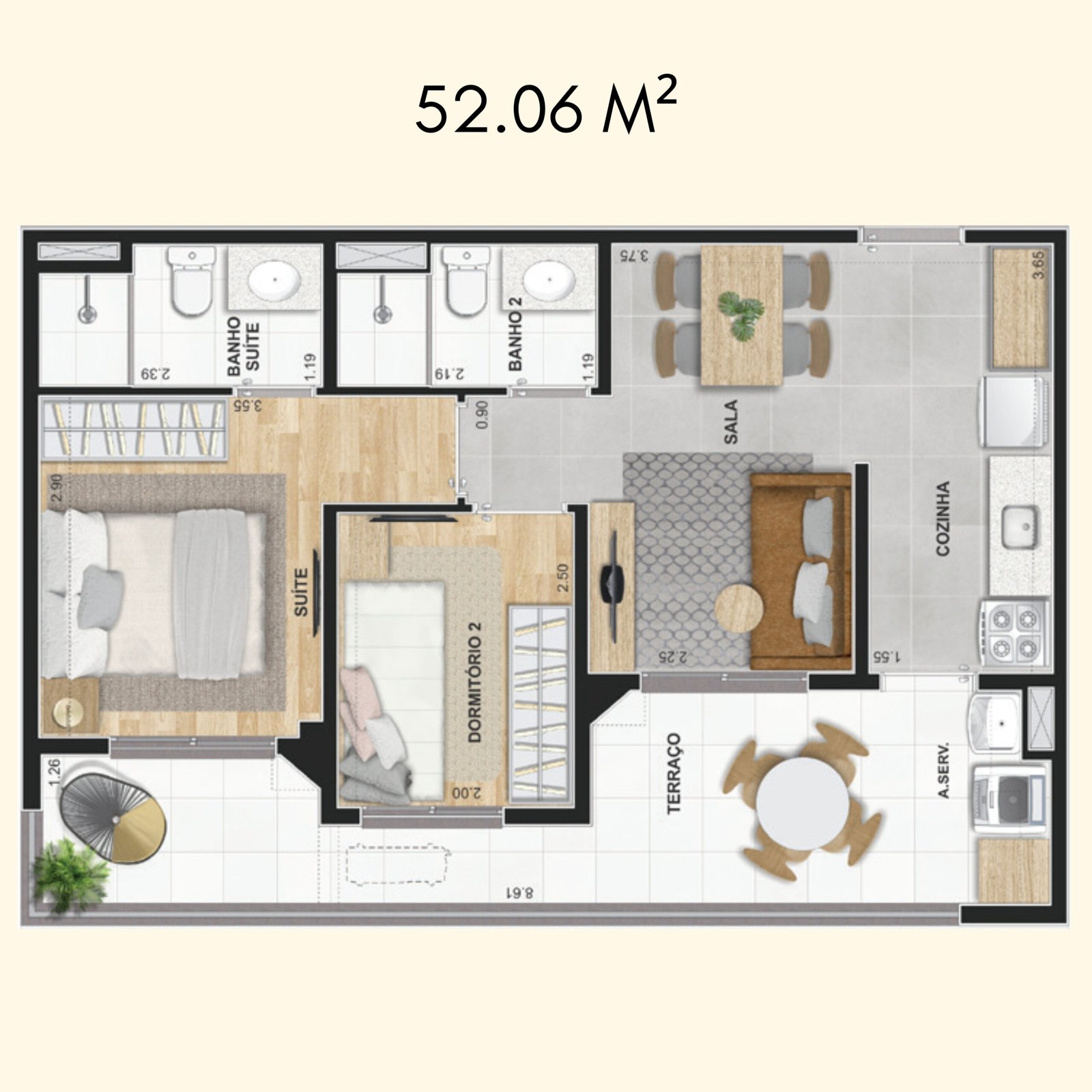 52.06 M²